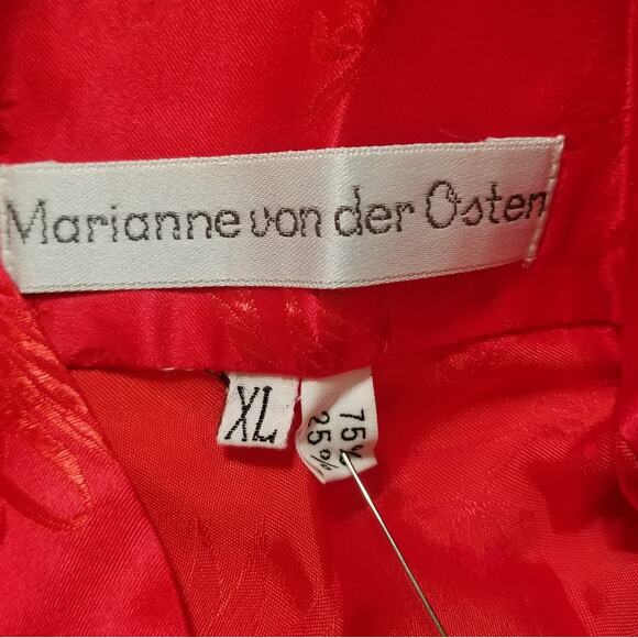 VTG Marianne von der OstenWomensRed Embroidered Kimono Sz XL Belt Robe Drsg Gown - Picture 11 of 11